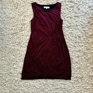 LOFT maroon leopard print dress MP
